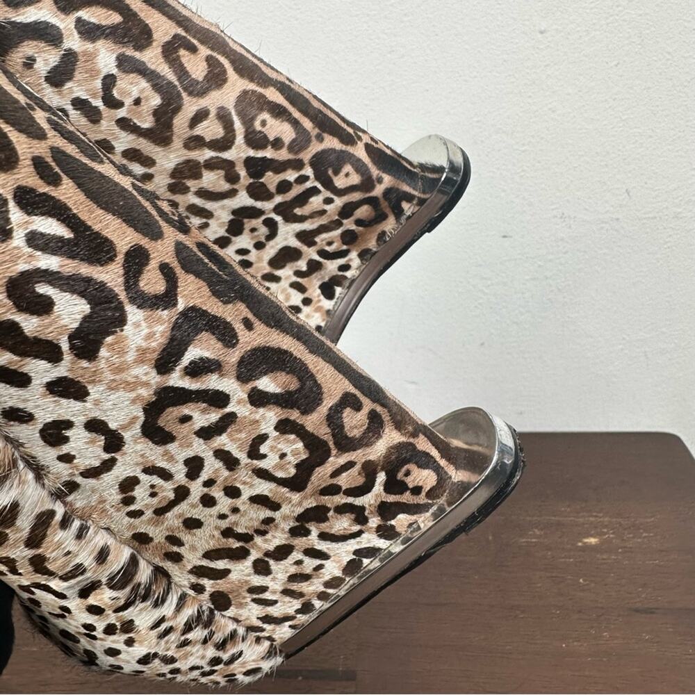 L.A.M.B. Women's Size 7 M Leopard Print Calf Hair Leather 'Dorothee' Wedge - Picture 10 of 13